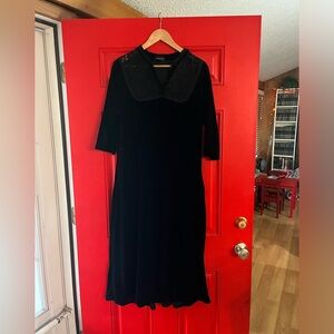 Bright & Beautiful black velvet midi dress size 12